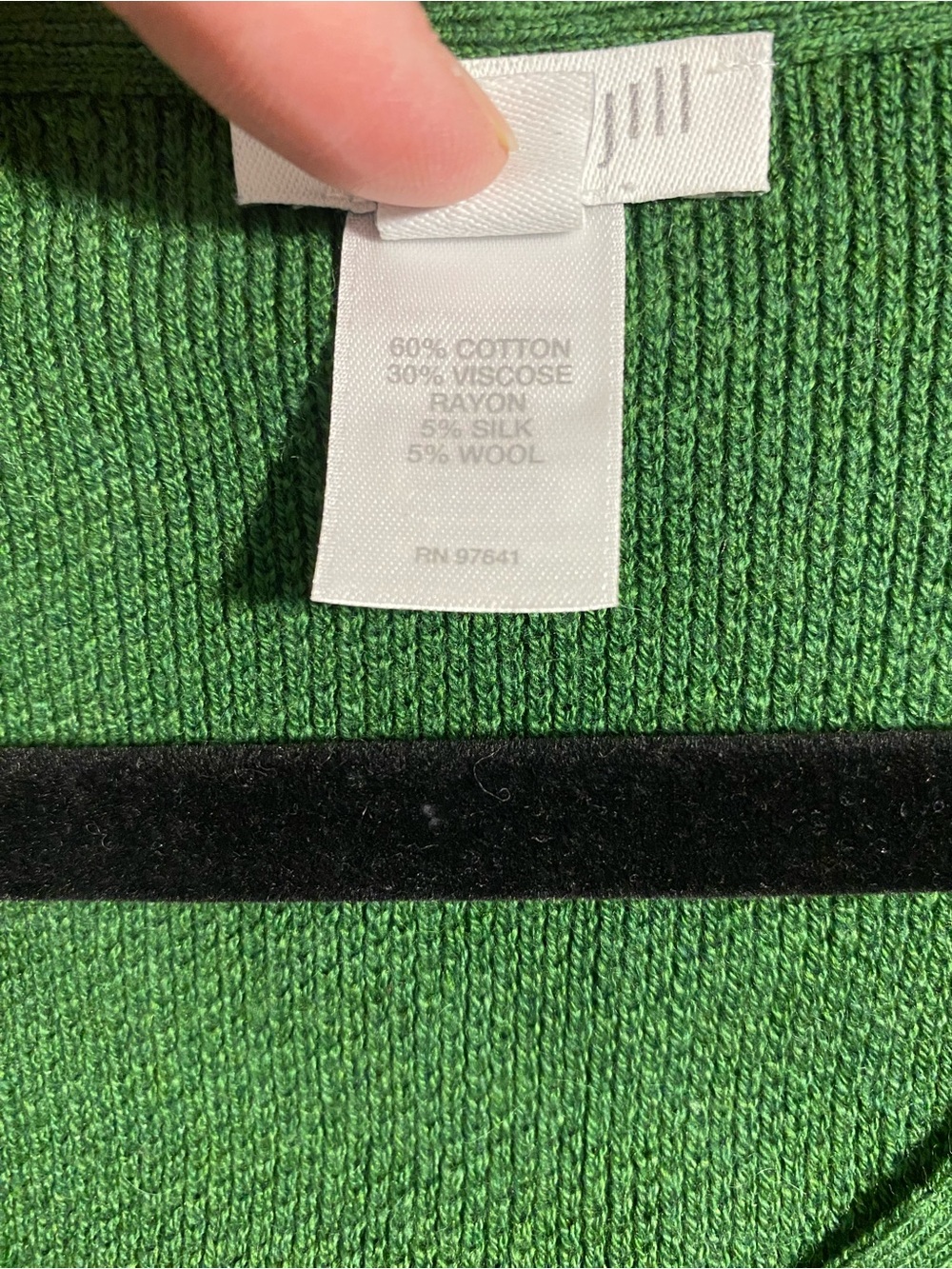 J. Jill Emerald Green Knit V-Neck Sweater - Picture 6 of 7